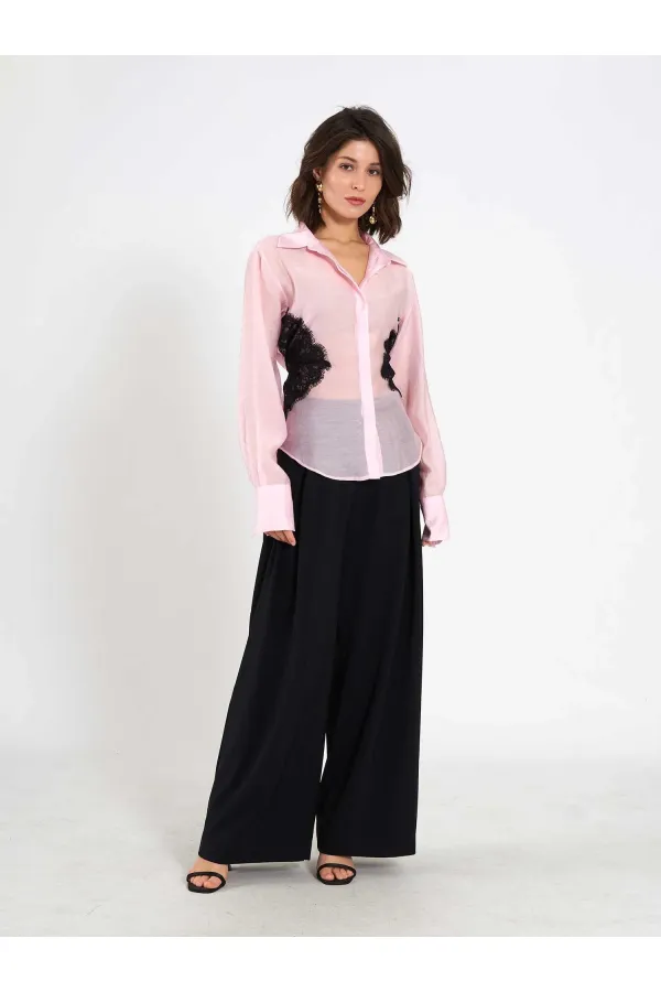 Chemise à détails en dentelle 080812