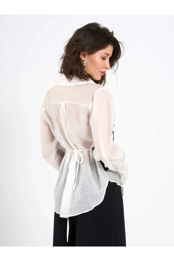 Chemise à détails en dentelle 080812