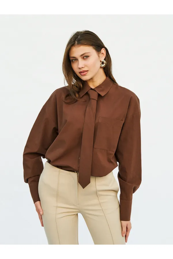 080733 Kravatlı Tek Cep Gömlek