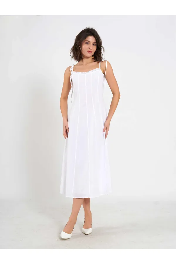 111554 Ruffled Voile Midi Dress