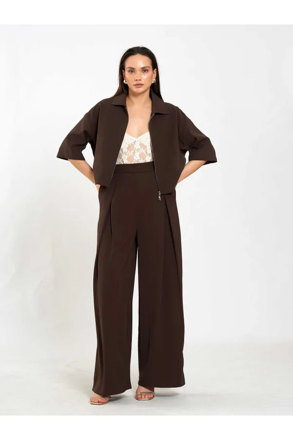 031635 A pileli Bol Paça Pantolon