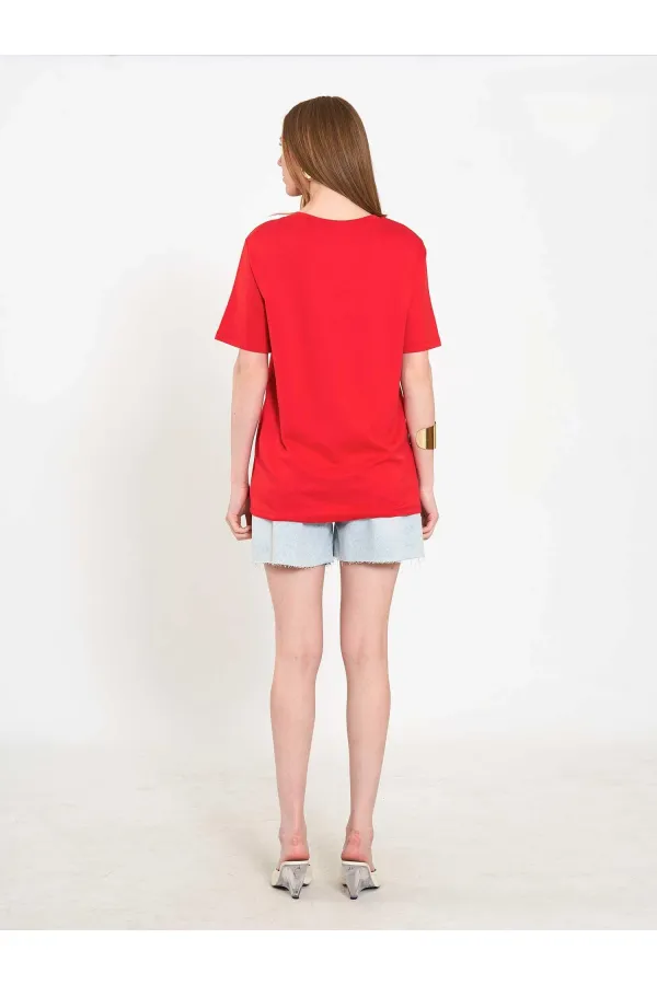 050736 V-Neck Knitted T-Shirt