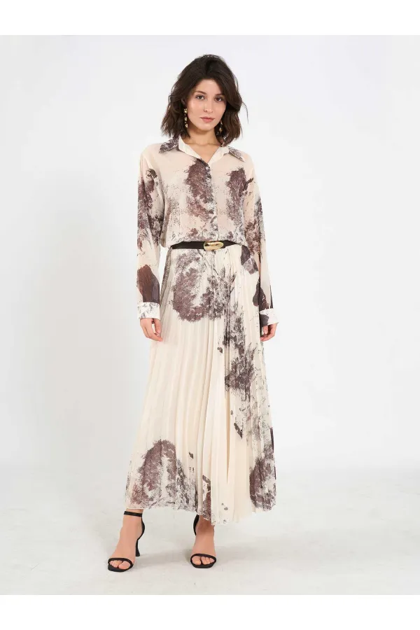 Jupe plissée effet aquarelle 041189