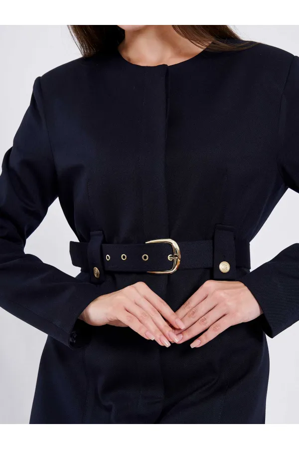 111640 Kendinden Kemerli Mini Elbise