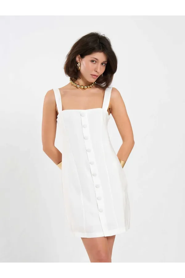 Robe courte boutonnée 111707