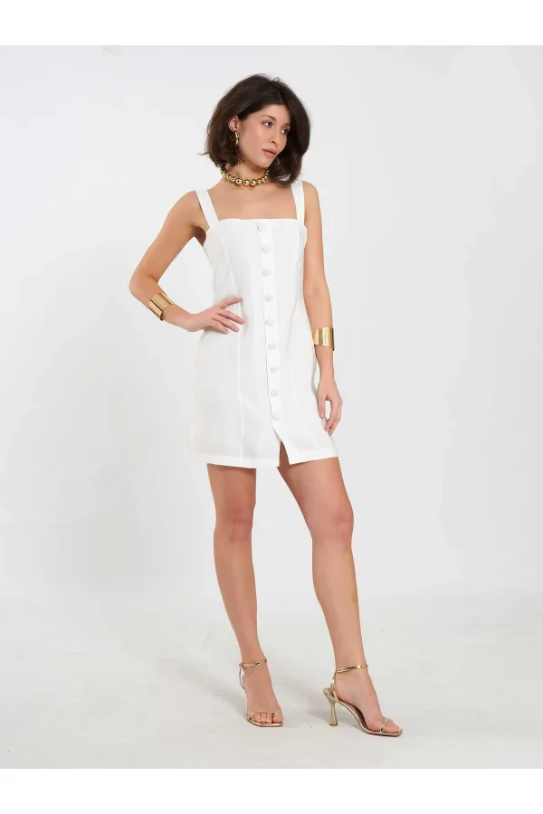 Robe courte boutonnée 111707