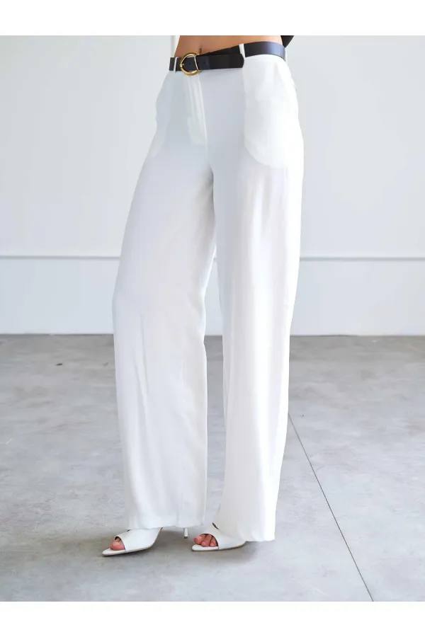 031661 Straight Cut Belted Trousers