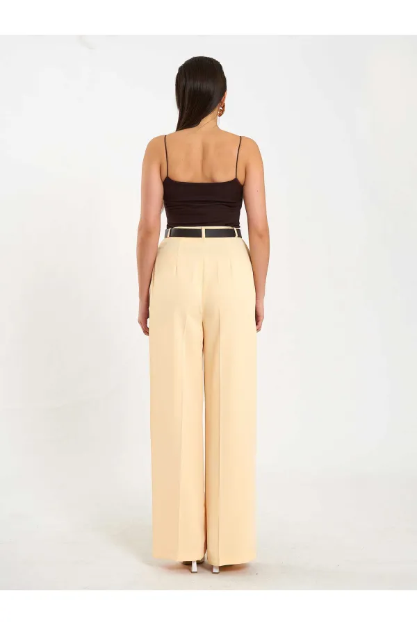 031655 Single Pleated Straight Leg Trousers