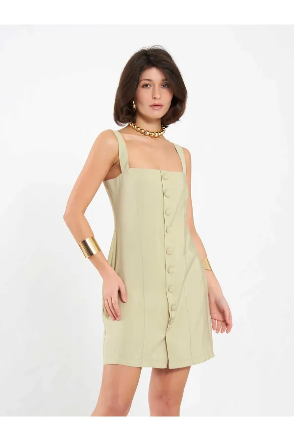 Robe courte boutonnée 111707