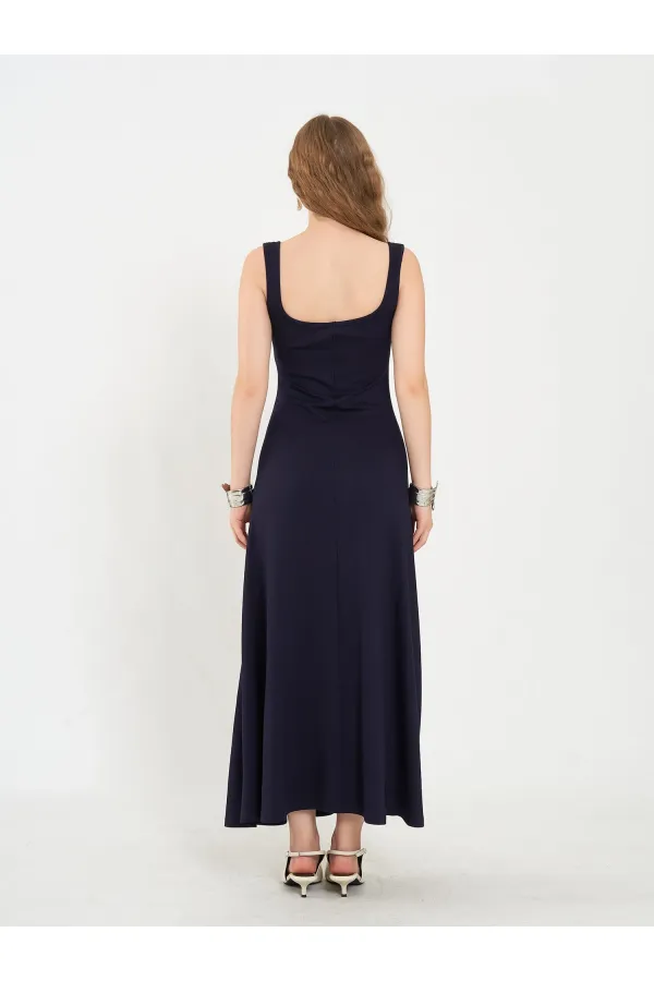 111687 Midi Volanlı Elbise