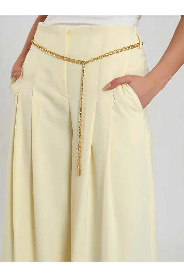 031641 Double Pleated Trousers with Trim