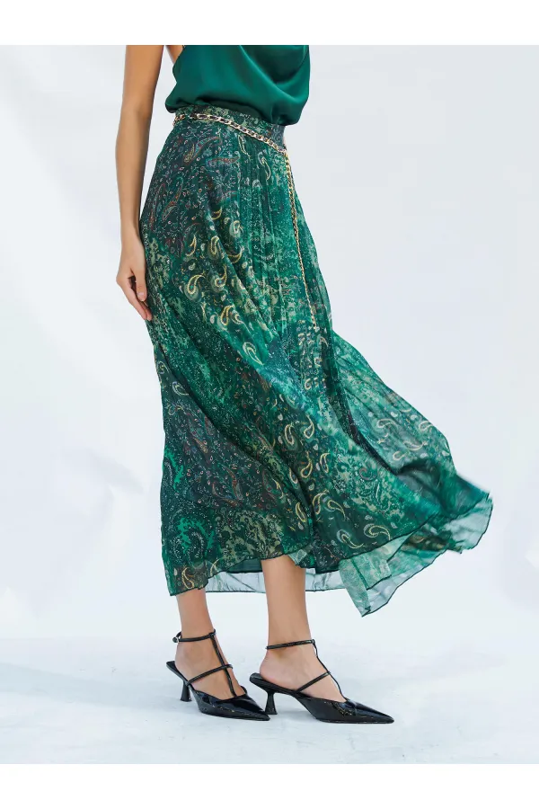 041110 Zincir Kemerli Piliseli Etek