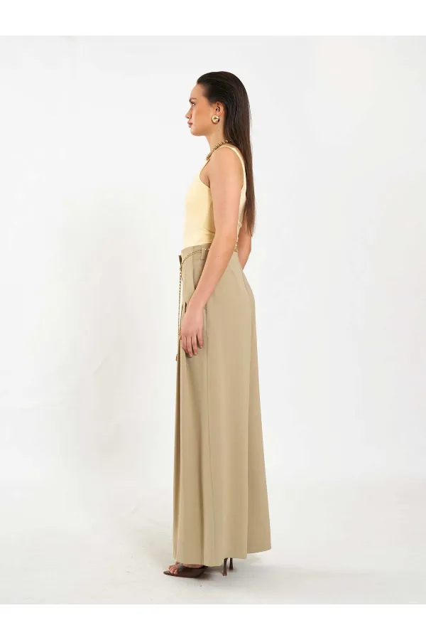 031641 Double Pleated Trousers with Trim