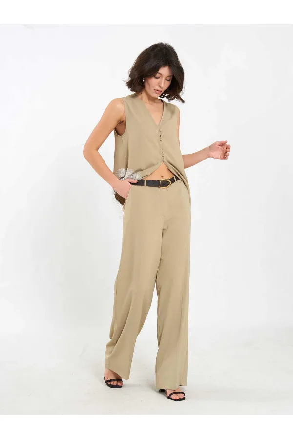 031661 Straight Cut Belted Trousers