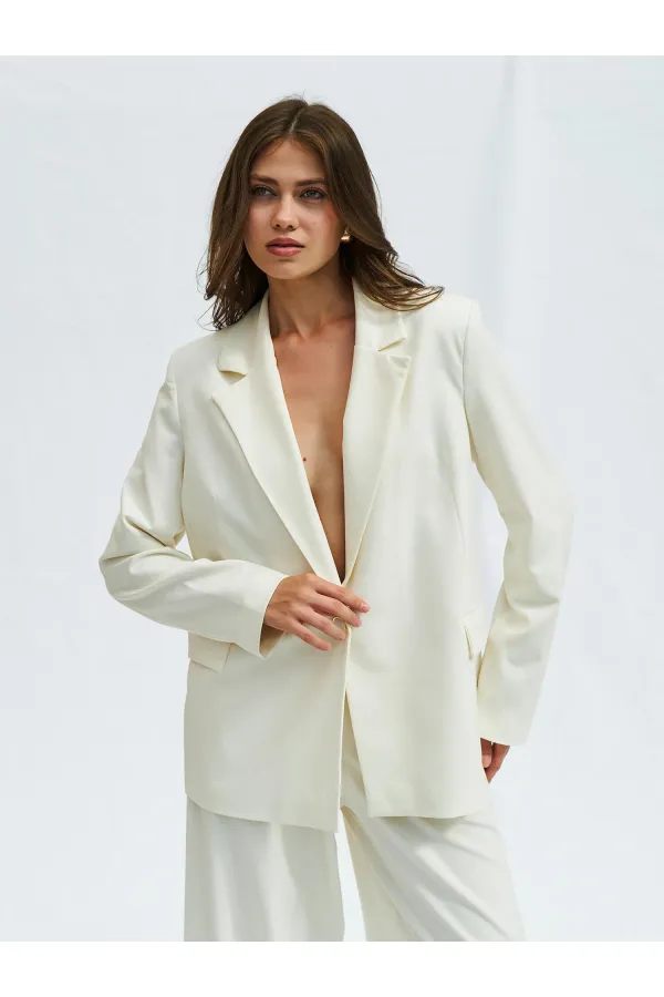 130984 Tek Düğmeli Blazer Ceket