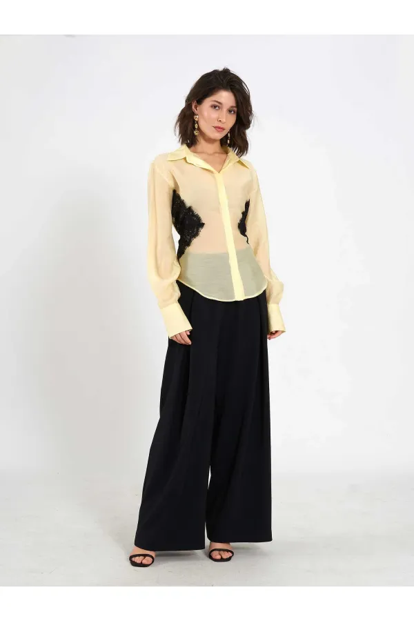 080812 Dantel Detaylı Gömlek