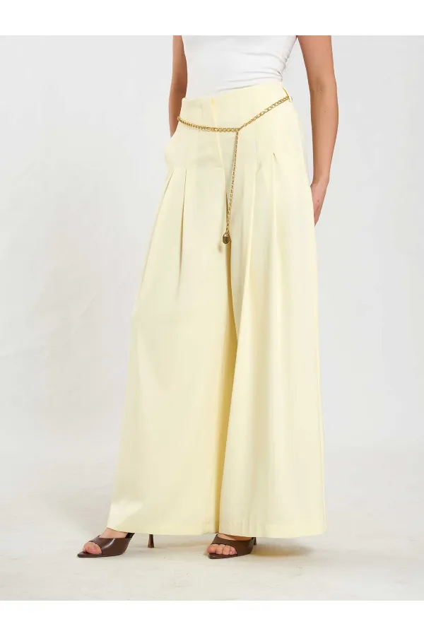 031641 Double Pleated Trousers with Trim