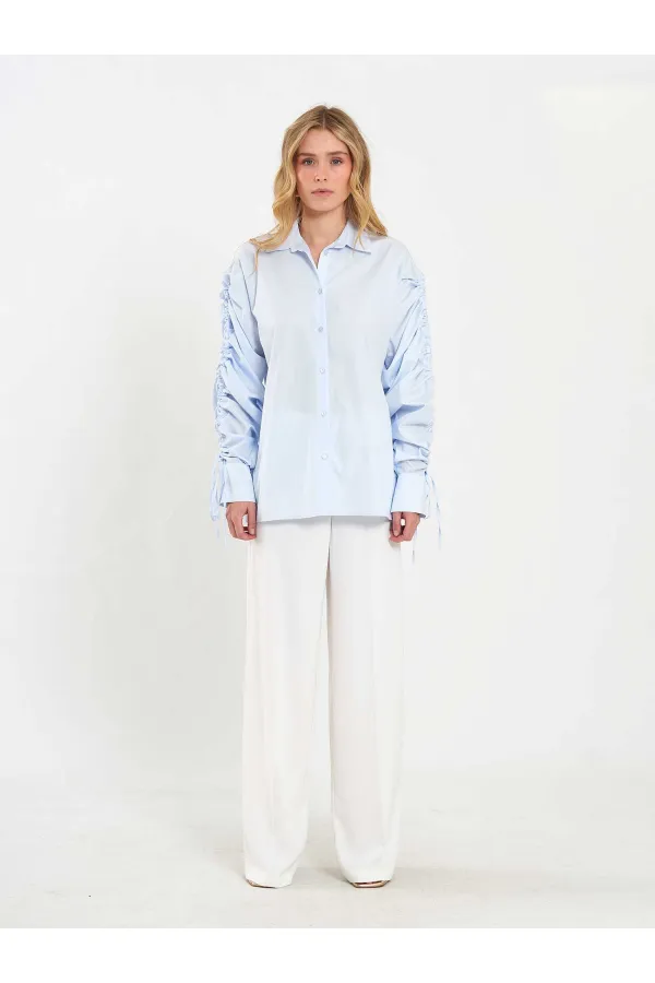 080796 Kolları Büzgülü Gömlek