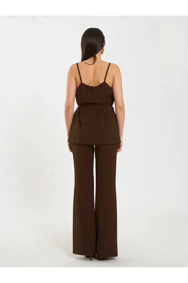 120743 V Yaka Belden Bağlamalı Yelek