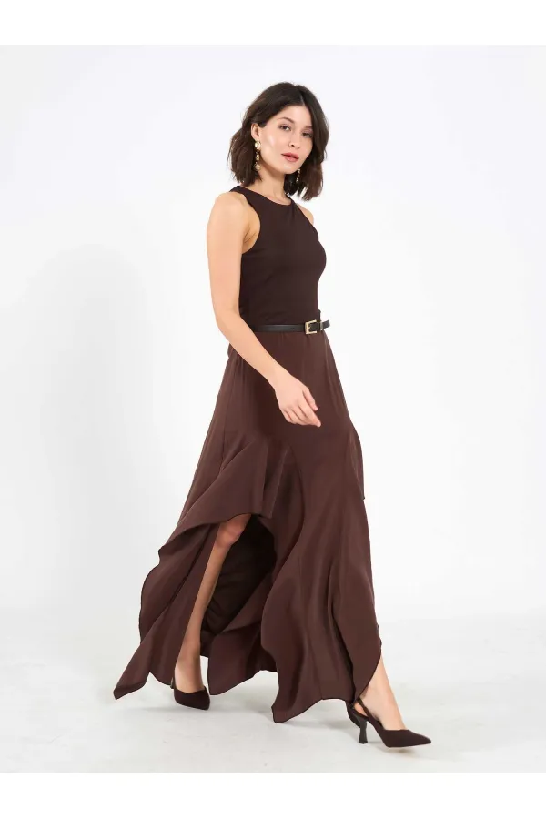 111711 Embellished Belted Dress