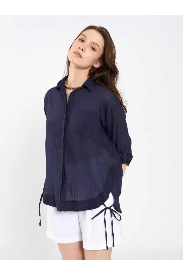 080825 Cotton Shirt with Hem 080825 Cotton Shirt with Hem
