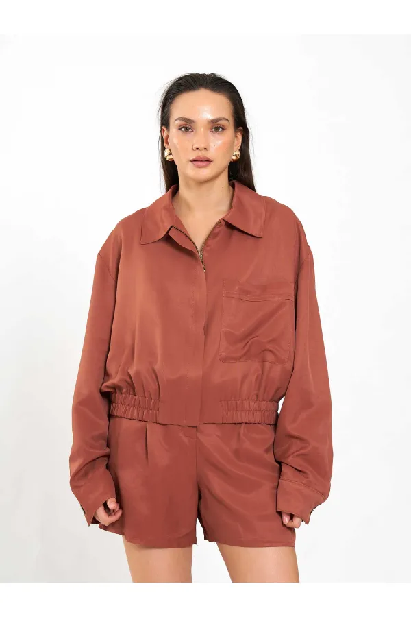 160897 Veste bomber à poche unique