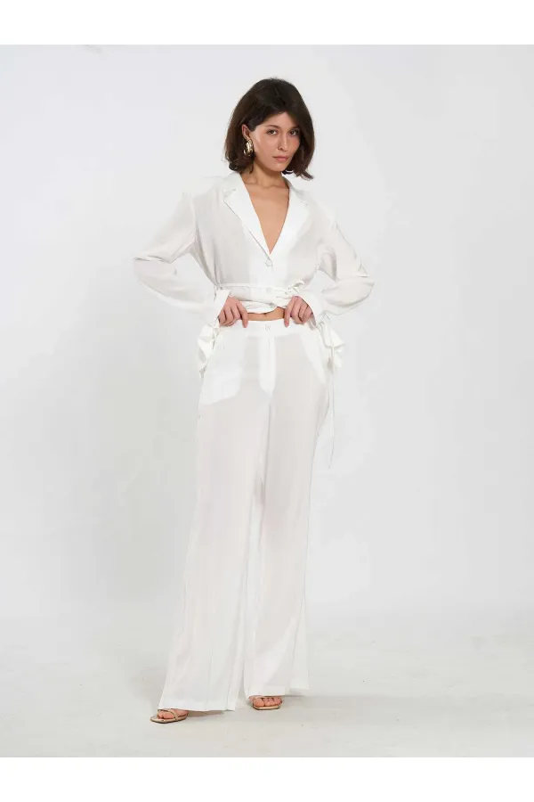 Pantalon à ceinture droite 031663