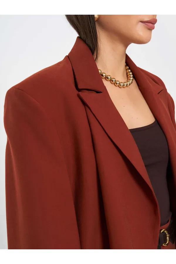 131046 Oversize Kolları Pileli Ceket