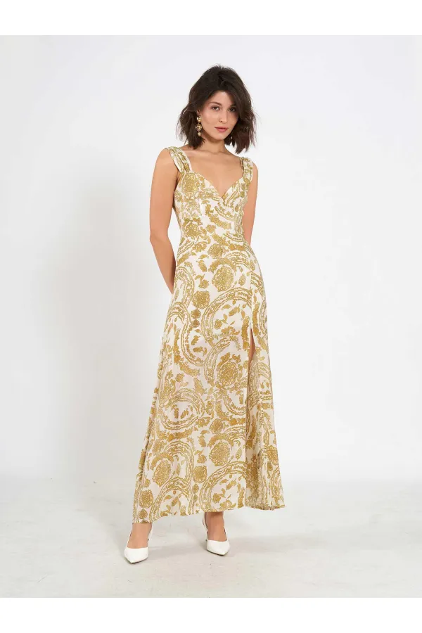 Robe fendue à motifs 111557