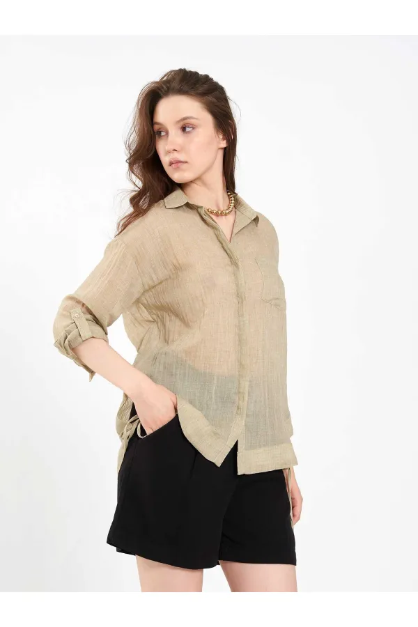 080825 Cotton Shirt with Hem 080825 Cotton Shirt with Hem