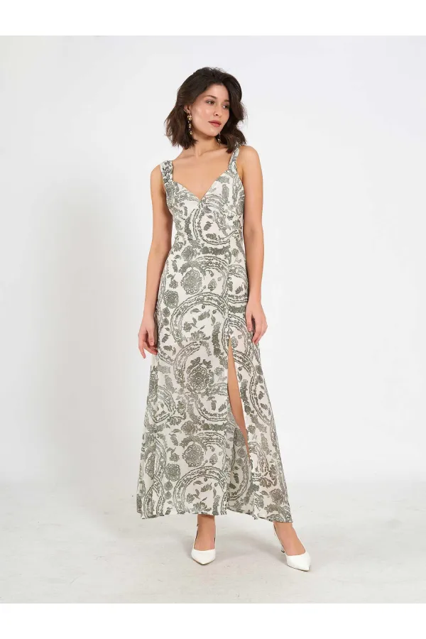 111557 Patterned Slit Dress