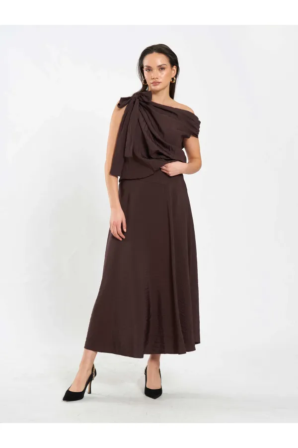 Jupe midi à volants 041162