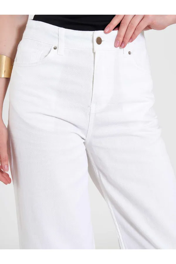 031668 Wide Leg Denim Trousers