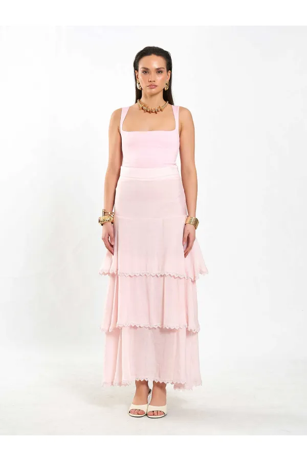 041040 Layered Ruffled Skirt