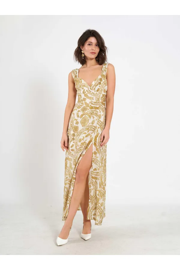 Robe fendue à motifs 111557