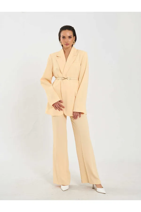 131060 Kemer Detaylı Oversize Ceket