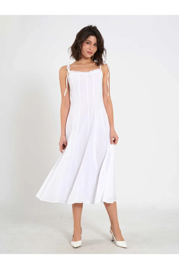 111554 Ruffled Voile Midi Dress