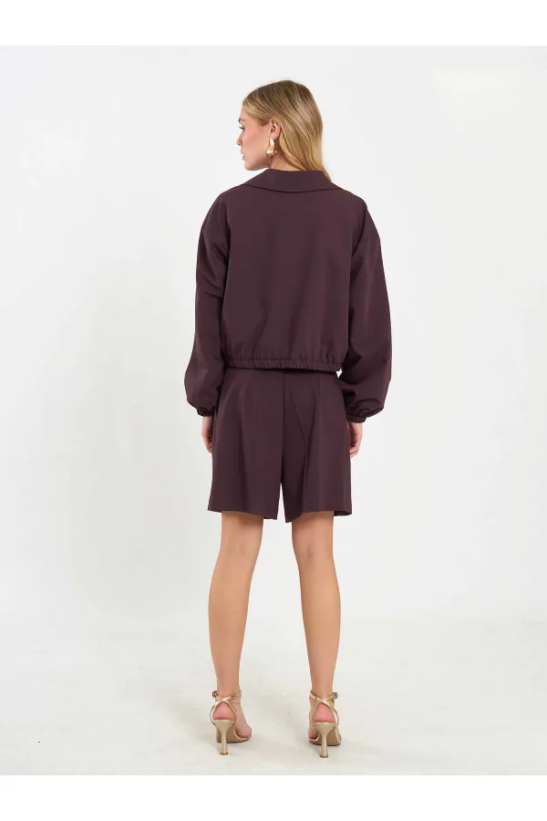 160896 Veste bomber à fermeture éclair frontale