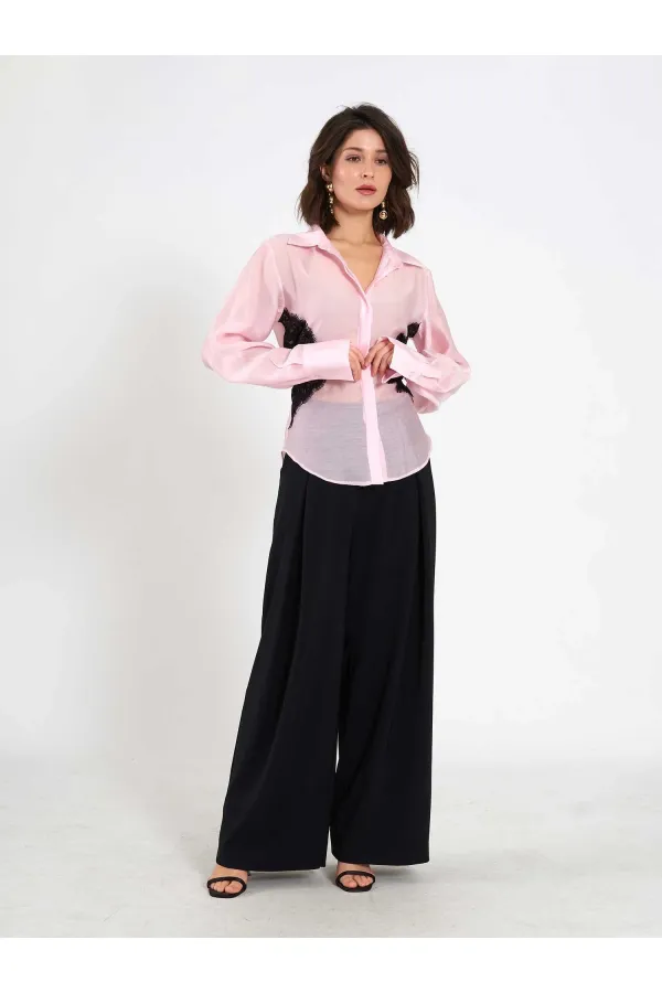 Chemise à détails en dentelle 080812