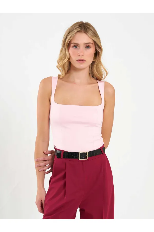 071857 Square Neck Strappy Blouse