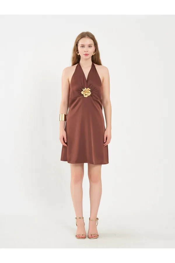 111644 Front Buckle Mini Dress