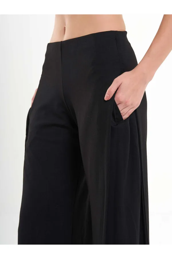 031595 Wide Leg Trousers with Side Pleats