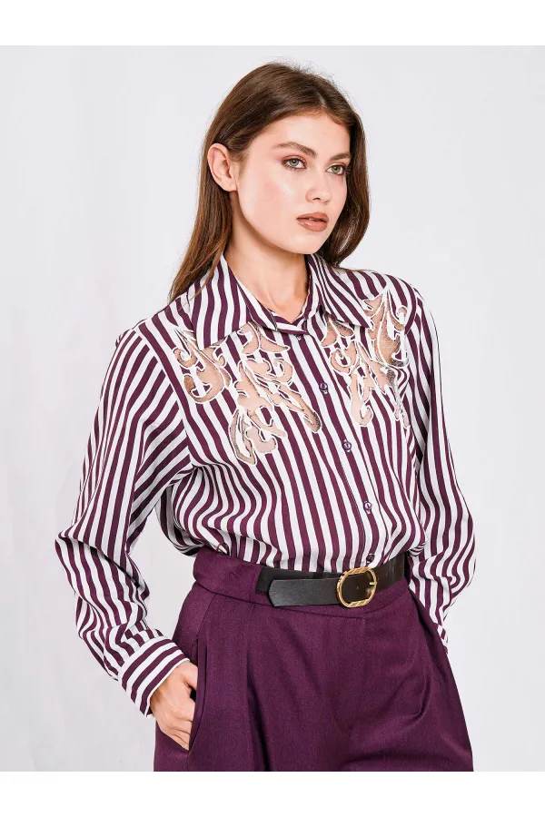 080716 Yakma Detaylı Gömlek