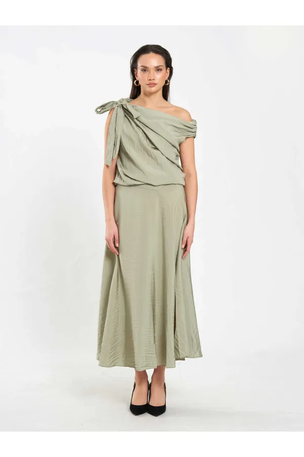 Jupe midi à volants 041162