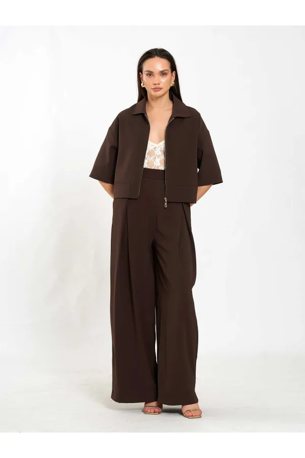 031635 A pileli Bol Paça Pantolon