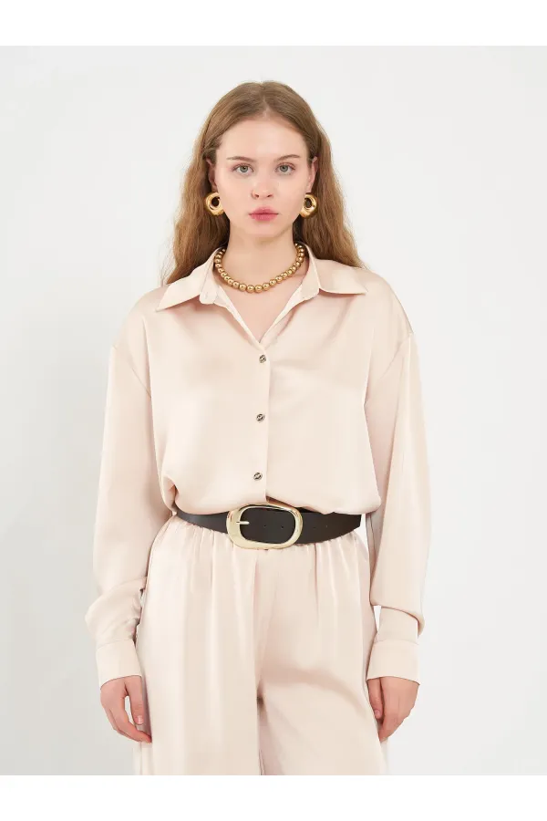080771 Basic Saten Gömlek