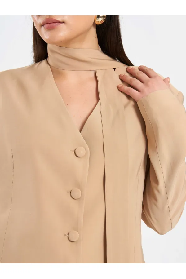 131049 Veste châle à col en V