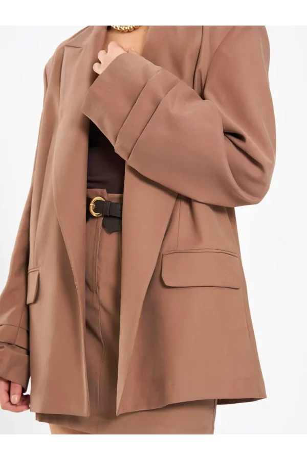 131046 Veste oversize à manches plissées