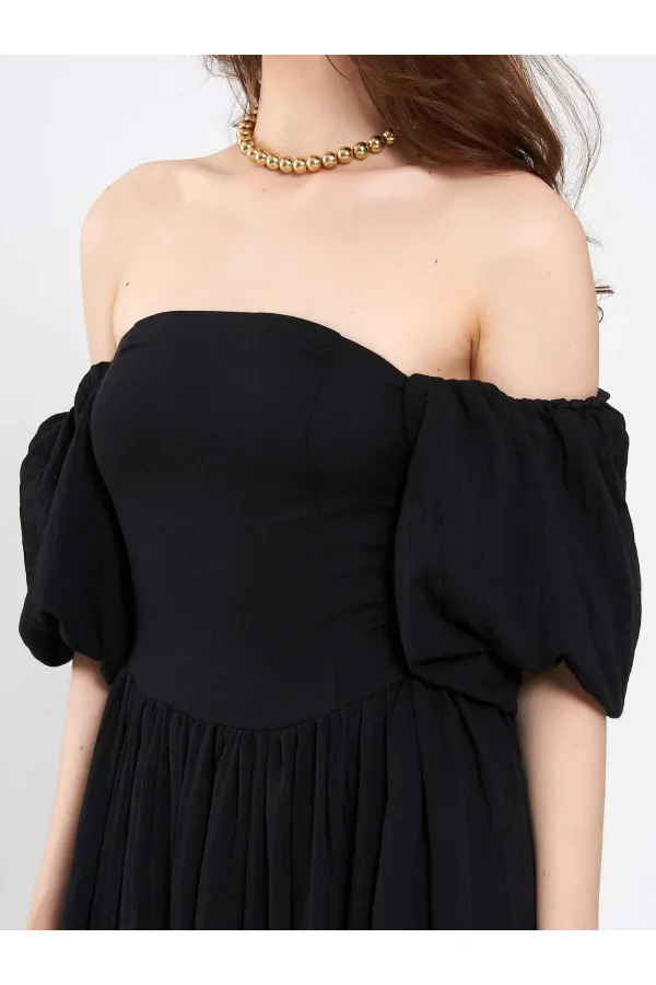 111736 Balloon Sleeve Cotton Dress 111736 Balloon Sleeve Cotton Dress