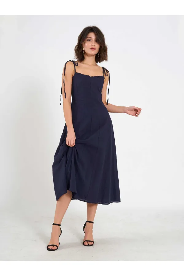 111554 Ruffled Voile Midi Dress